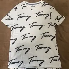 TOMMY HILFIGER DENIM 総柄ロゴ Tシャツ ホワイト M