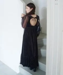 Kastane(カスタネ)【結婚式/オケージョン】ベロアスタッズワンピース