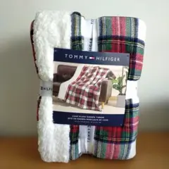 TOMMY HILFIGER チェック柄ブランケット 127x178cm