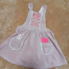 クーラクール コーデュロイ サロペットワンピース