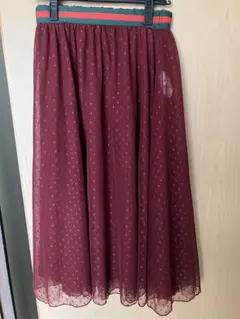 新品アースミュージック&エコロジー水玉チュール付きスカート　F ※値下げしました