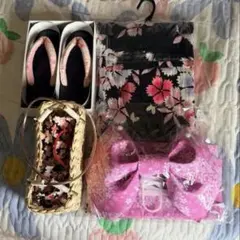 浴衣 帯 下駄 巾着 髪飾り 4点セット 浴衣 帯 下駄 髪飾り 巾着 浴衣セット - メルカリ