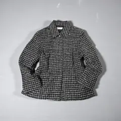 ツイード　ジャケット レトロ　フレンチカジュアル　フォーマル　大人可愛い　黒白