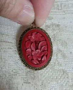 ☆堆朱 中国 SILVER ネックレストップ