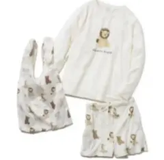 ぬいぐるみロングスリーブTシャツ＆ショートパンツ＆エコバッグSET