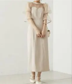 【SALON by Chico限定】配色シアーマーメイドタイトワンピース