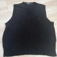 Polo by Ralph Lauren Navy Vネックベスト XL