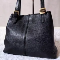 【美品】BURBERRY　ショルダーバッグ　シボ革　ノバチェック　黒