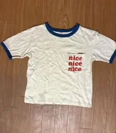 未使用　オーシャンアンドグラウンド　niceロゴ ポケット付き リンガーTシャツのサムネイル