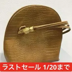 ヒロココシノ トートバッグ クロコ 型押し ワニ金具　本革　レザー　ハンドバッグ