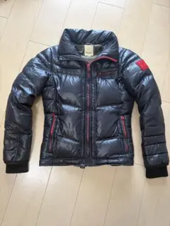 00s DIESEL 肉厚 ライダース型 ダウンジャケット 黒 S Y2K 平成