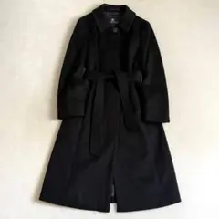 極美品ネイビー7号イネドINED カシミヤ100%ラップコート冠婚葬祭