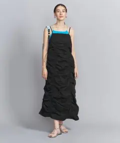 BEAUTY &YOUTH ナイロンヴィンテージ ドローストキャミワンピース