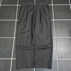 90s vintage 【イタリア製　ウール　ツータック　ワイドスラックス】