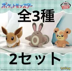 ポケットモンスター ぬいぐるみ ～イーブイ・オタチ・ヒメグマ　全3種　2セット