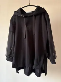 A19521 美品 UN3D 19SS アシメフリルスウェットフーディ 黒F - メルカリ