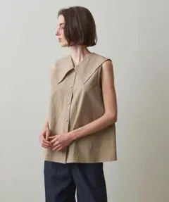 UNITED ARROWS レギュラーカラー ノースリーブシャツ ブラウン - メルカリ