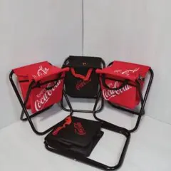 【4脚セット】コカコーラ クーラーバッグ付き 折りたたみ椅子 スツール キャンプのサムネイル