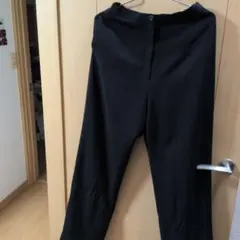 ブラック ストレートパンツ ゴムウエスト