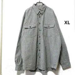 エディバウアー チェックシャツ TALL XLサイズ 綿100％ グレー系 長袖