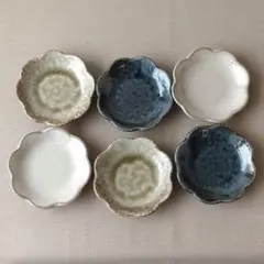 【6枚】新品 美濃焼 和花 小皿 薬味皿 醤油皿 灰釉 お洒落 和モダンのサムネイル