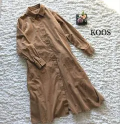 美品【KOOS】コース　クールカレアン　コーデュロイ　フレアシャツワンピース長袖のサムネイル