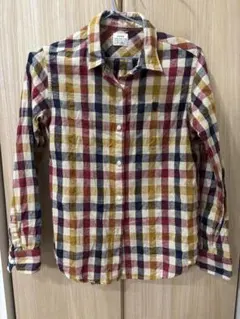 【美品】CORN マルチカラーチェック長袖シャツ/wemen L