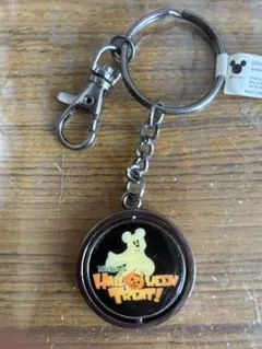 ハロウィン　オバケミッキー　カボチャ　回るキーチェーン　アメリカディズニーランド