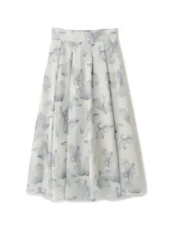 【美品】NATURAL BEAUTY BASIC チュール刺繍レーススカート M