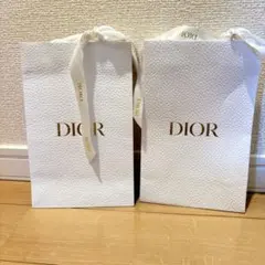 Dior ショッパー 2枚セット リボン付き 正規店 ショップ袋 ギフトバッグのサムネイル