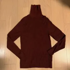 無印良品　洗えるウールリブタートルネックセーター　バーガンディ　Mサイズ　美品