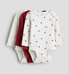H&M ハート柄ロンパース3枚セット