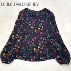 美品　ルルウィルビー　フラワープリントブラウス　プルオーバー　とろみ　M 日本製のサムネイル