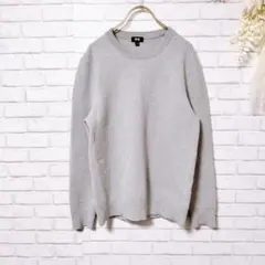 【古着】(S) UNIQLO ユニクロ 長袖トレーナー 無地 グレー シンプル