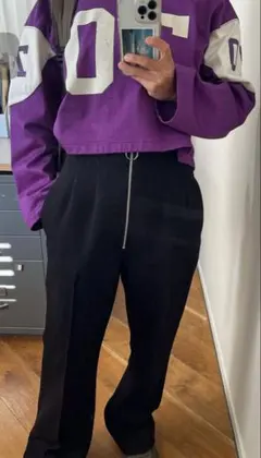 PHEENY/ FLARED SLACKS BLACK