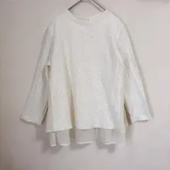 ハッシュアッシュ　トップス　シャツ ブラウス　【M】 レース　花柄　ホワイト