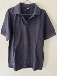 UNIQLO ネイビー ドット柄 ポロシャツ L
