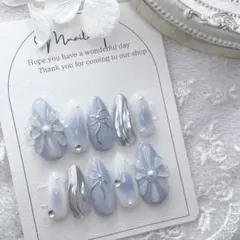 リボン　チーク　現品　ネイルチップ