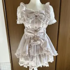 LIZLISA フロントカシュクールBIGリボンセットアップ ピンク