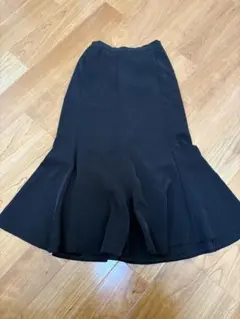 黒 フレアマーメイドスカート ゴム入り