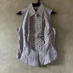 ブラックレーベル ポールスミス】チェック花柄 パイピング 半袖シャツ 