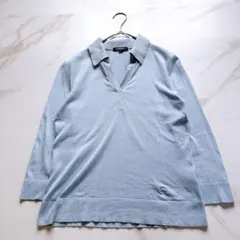 BURBERRY LONDON ノバチェック ポロシャツ 希少色 M ブルーのサムネイル