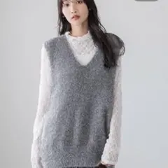 シャギーベスト グレー