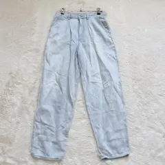 ギャップ　バレルデニムパンツ　ハイライズ　ワイドシルエット　綿ヘンプ混　薄手