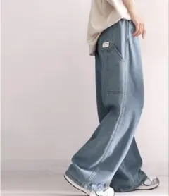 #JaVa ワイド デニム パンツ Lサイズ　古着