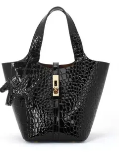 クロコダイル調トートバッグ 大容量