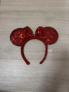 ミニーマウス スパンコールカチューシャ 赤