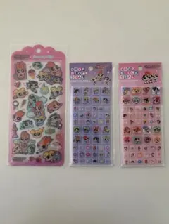 パワーパフガールズ パワパフ　タイル　ドロップジュエリー　シール