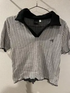 ストライプ半袖ポロシャツ