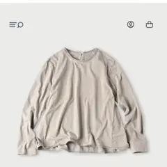 45Rスーピマコットン　ベージュ 長袖 フレアTシャツのサムネイル